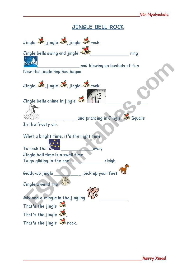 Jingle Bell Rock - Xmas song worksheet