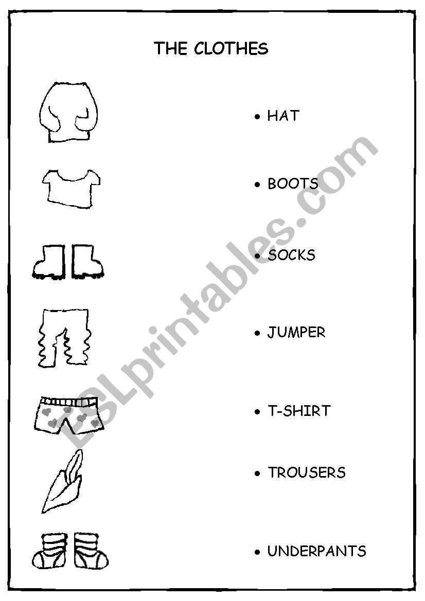 The clothes worksheet