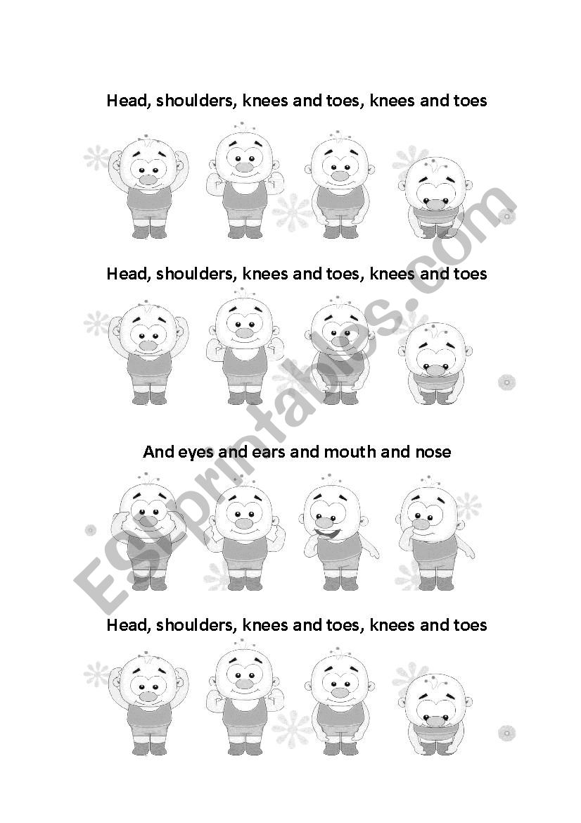 Head Shoulders Knees And Toes ESL Worksheet By Norm c Head Shoulders Knees And Toes ESL Worksheet By Norm c