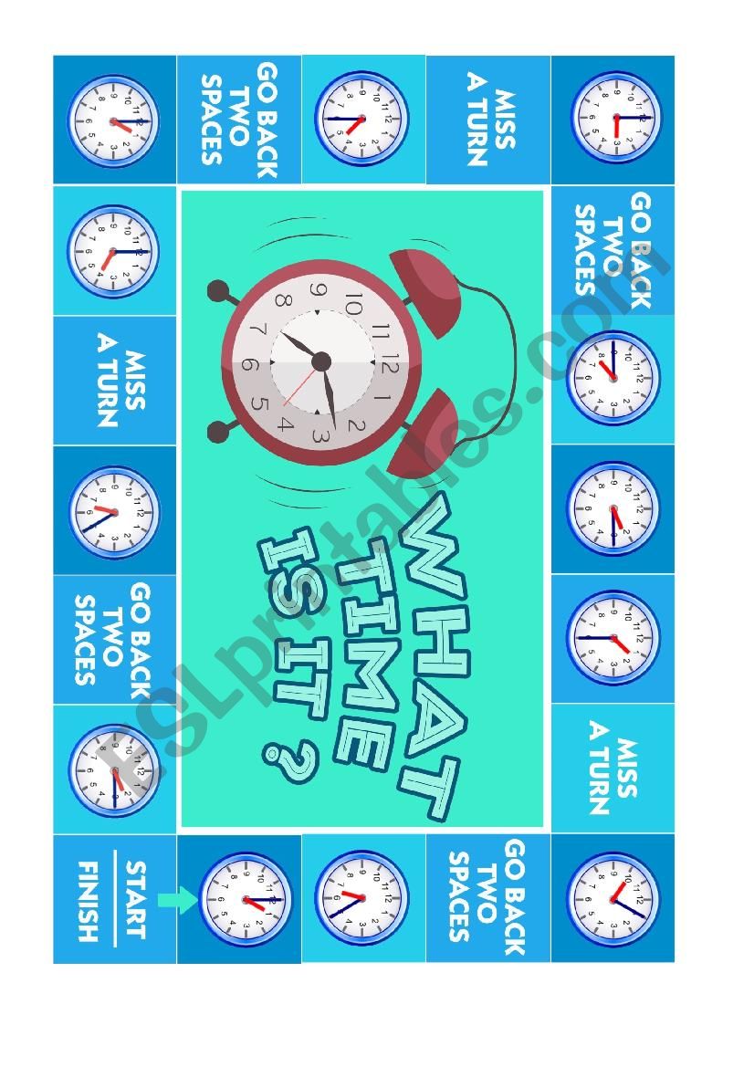 What time is it board game worksheet