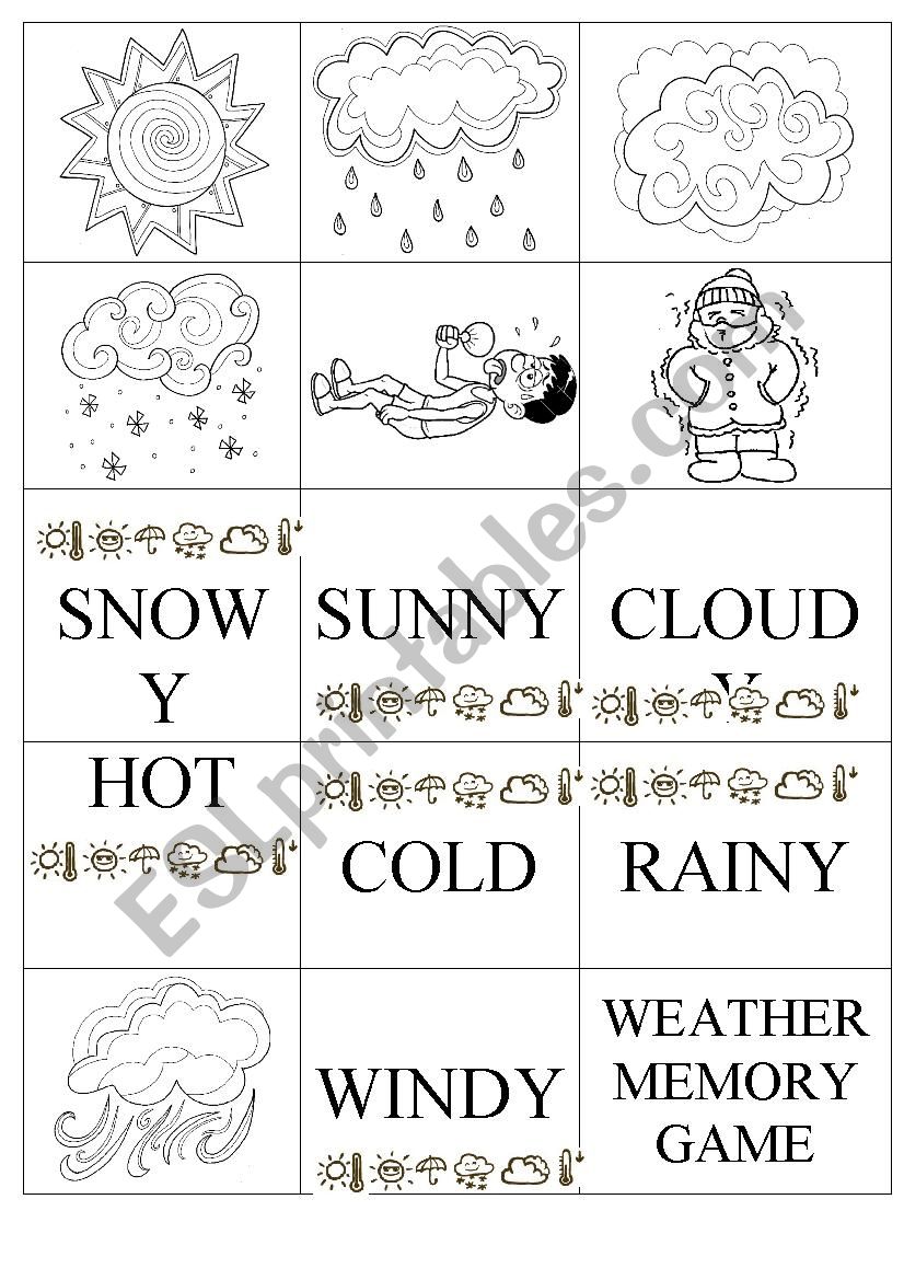 weather memory worksheet