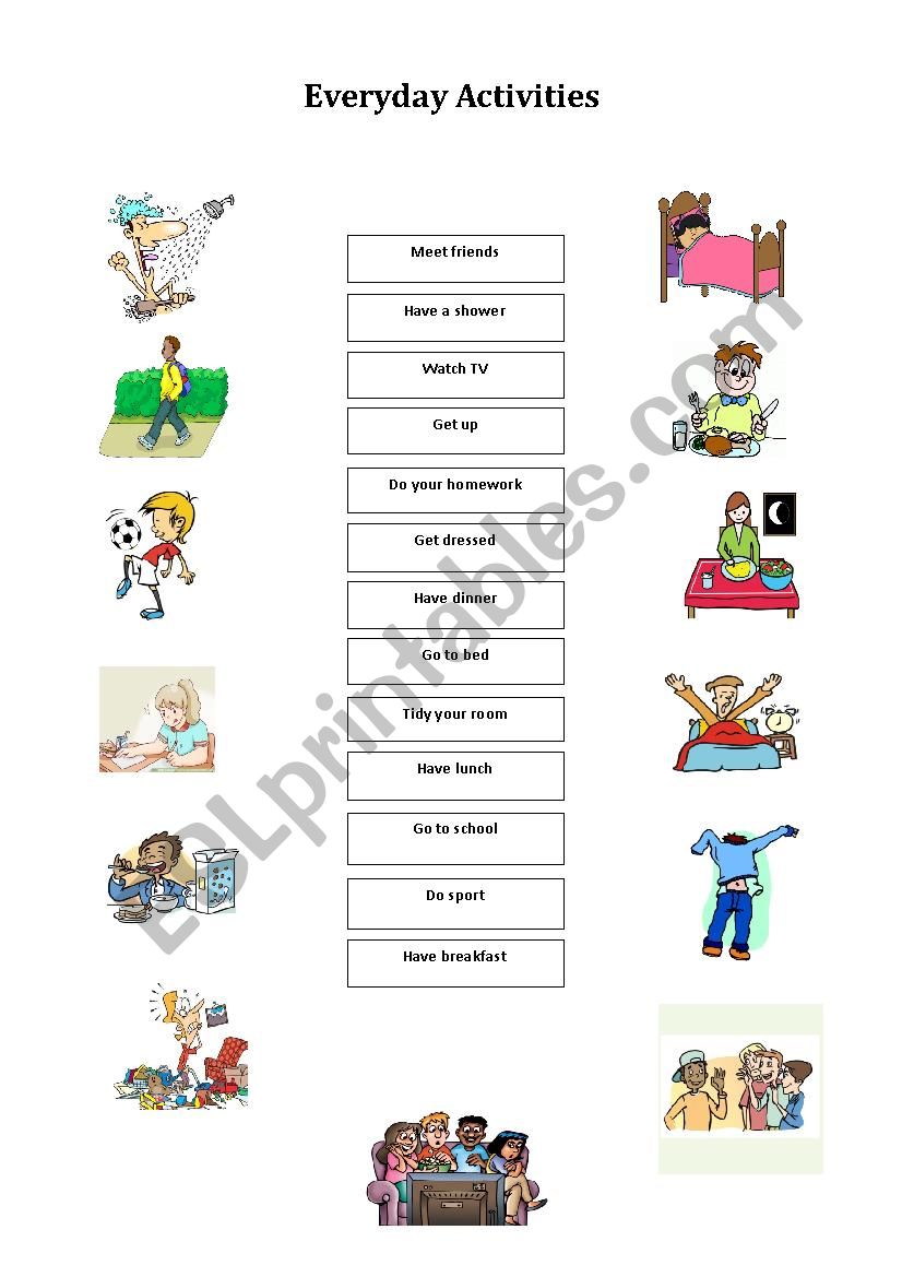 Everyday activities worksheet