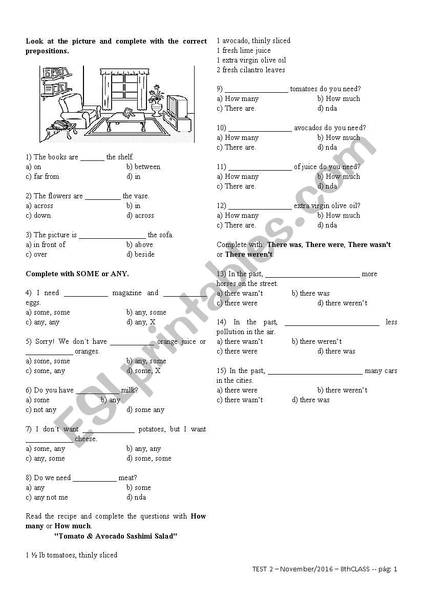 Final Test - 8th - 4B worksheet