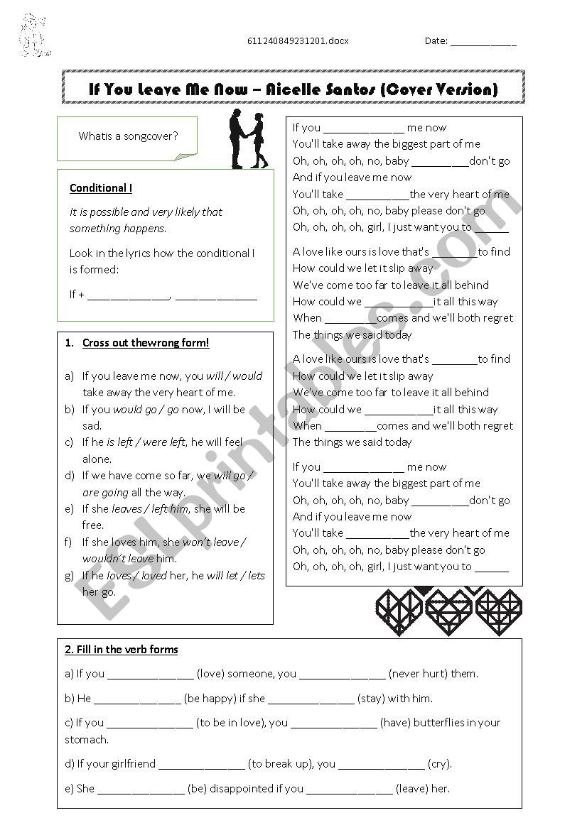 If you leave me now - 1st conditional 
