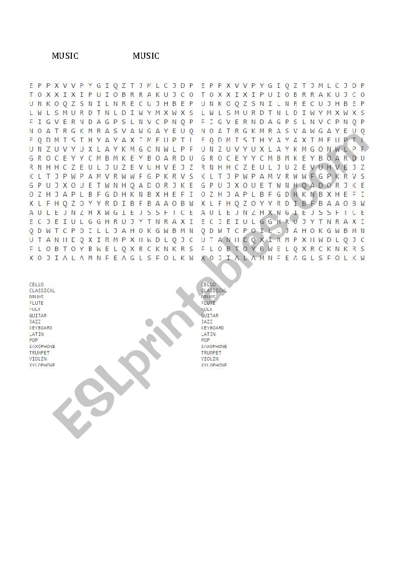 Music worksheet