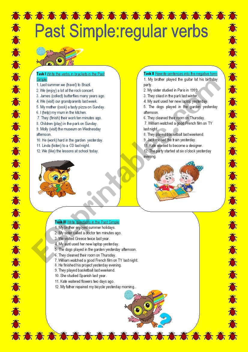 Past Simple:Regular Verbs worksheet