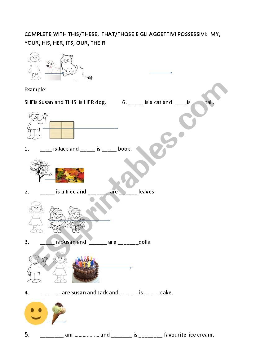 Demonstratives and adjectives worksheet