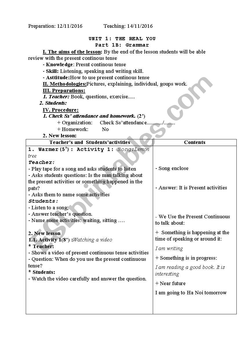 Solution Intermediate worksheet