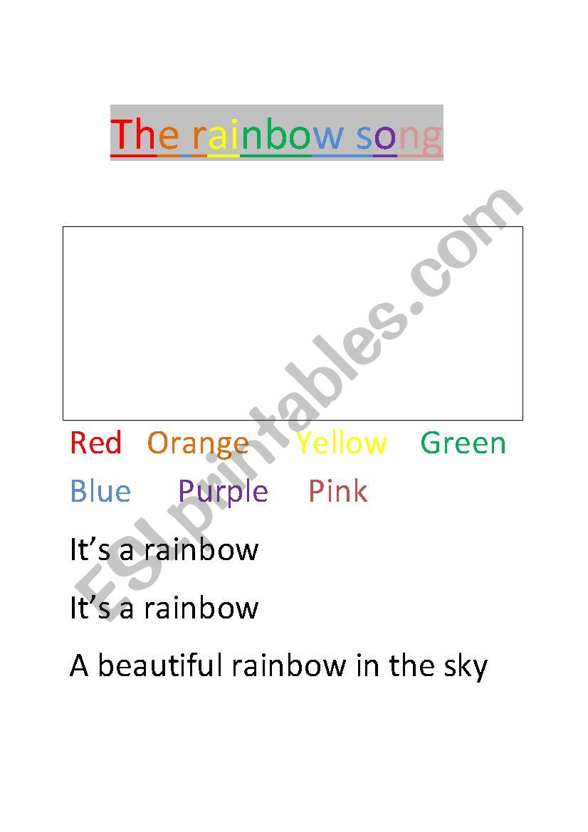 The rainbow song worksheet