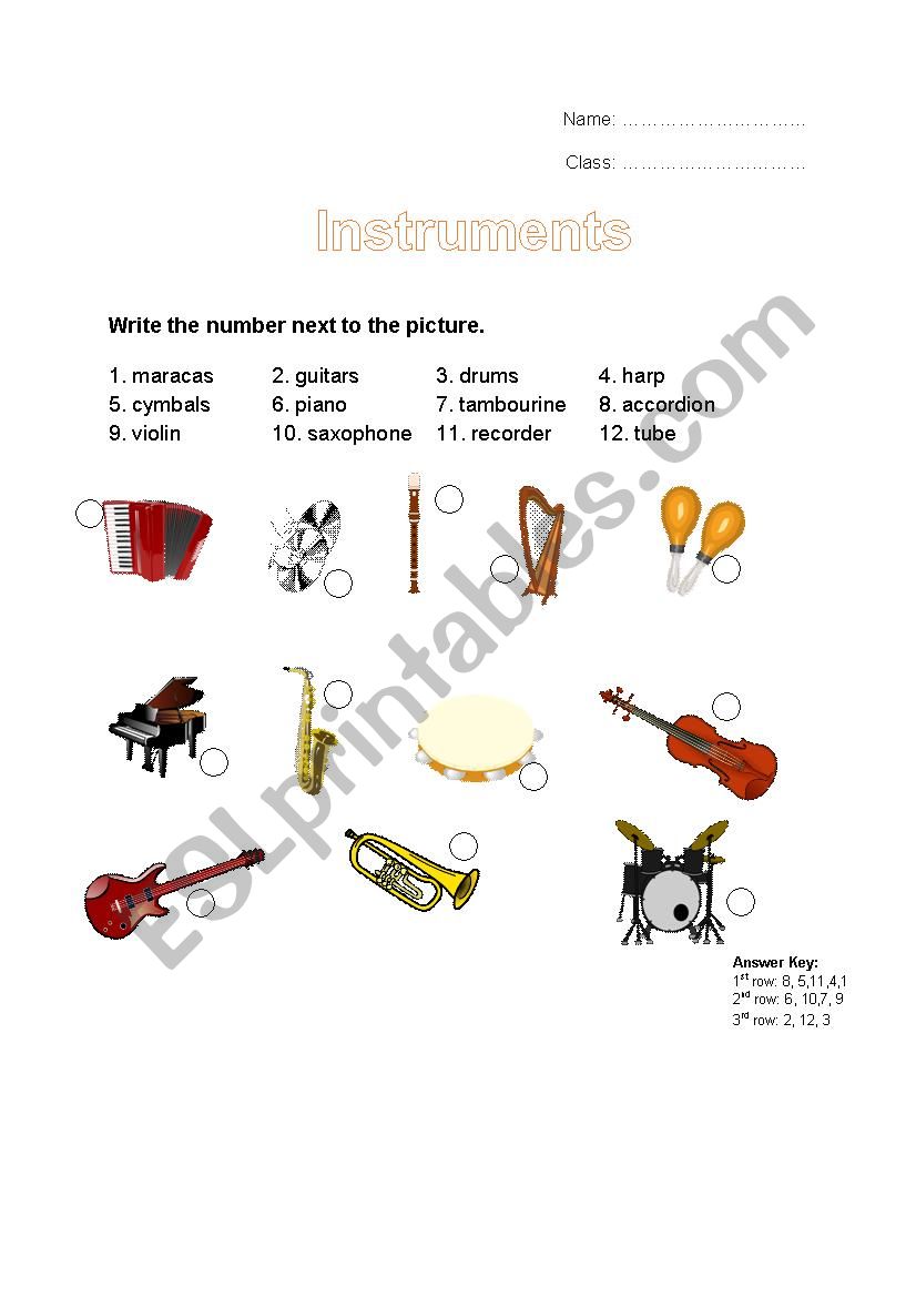 Instrument - Picture Dictionary 