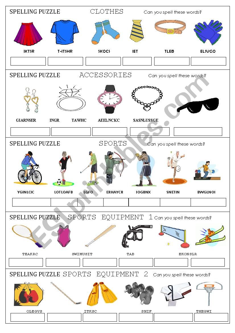 SPELLING PUZZLE worksheet