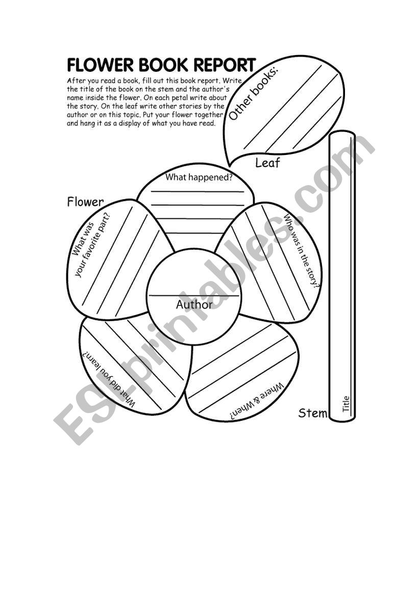 Flower Book Report worksheet