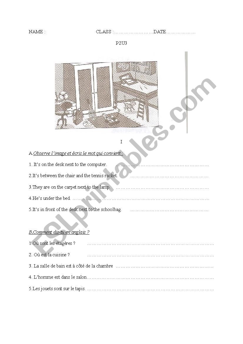 My House worksheet