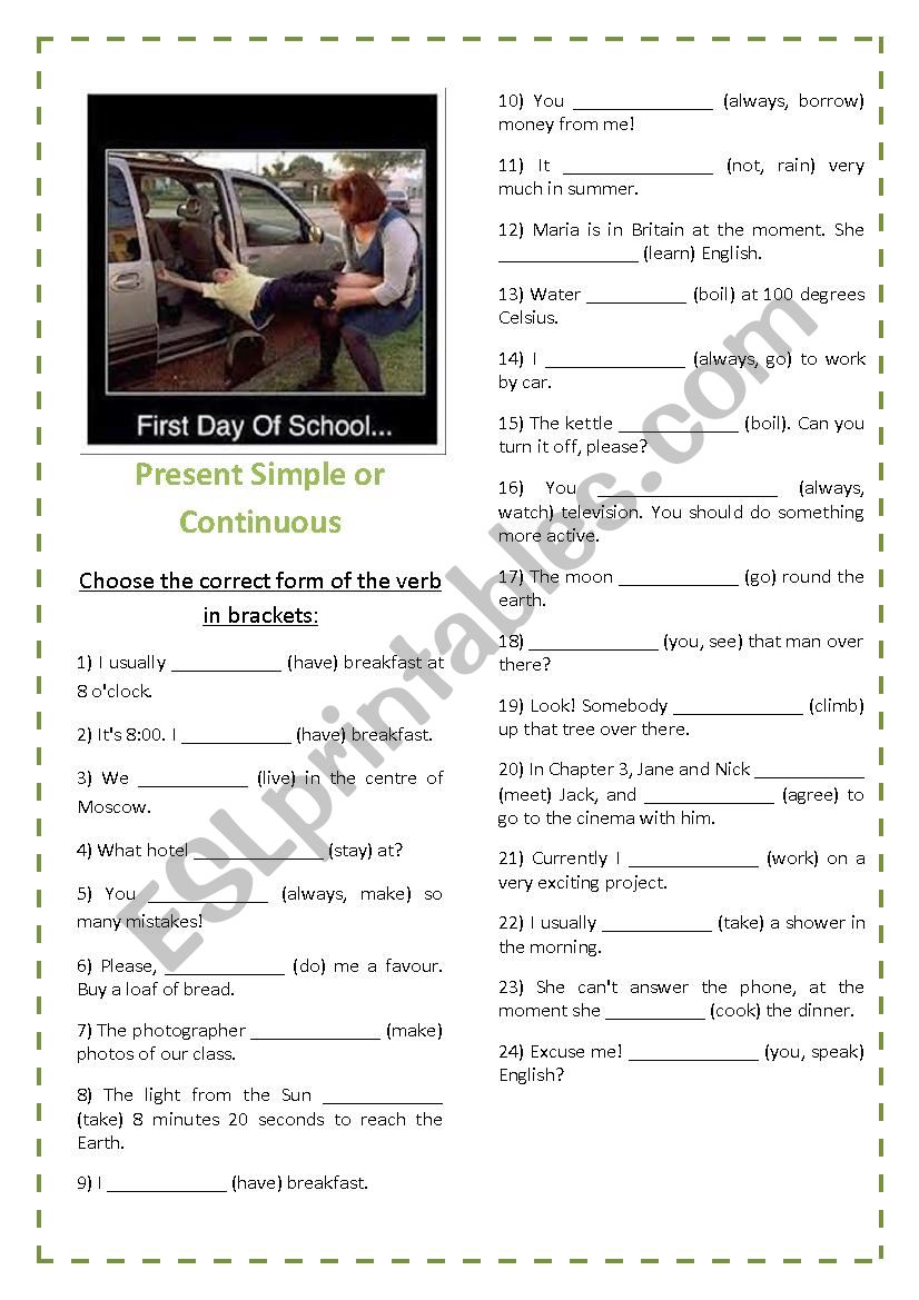 Present Simple worksheet