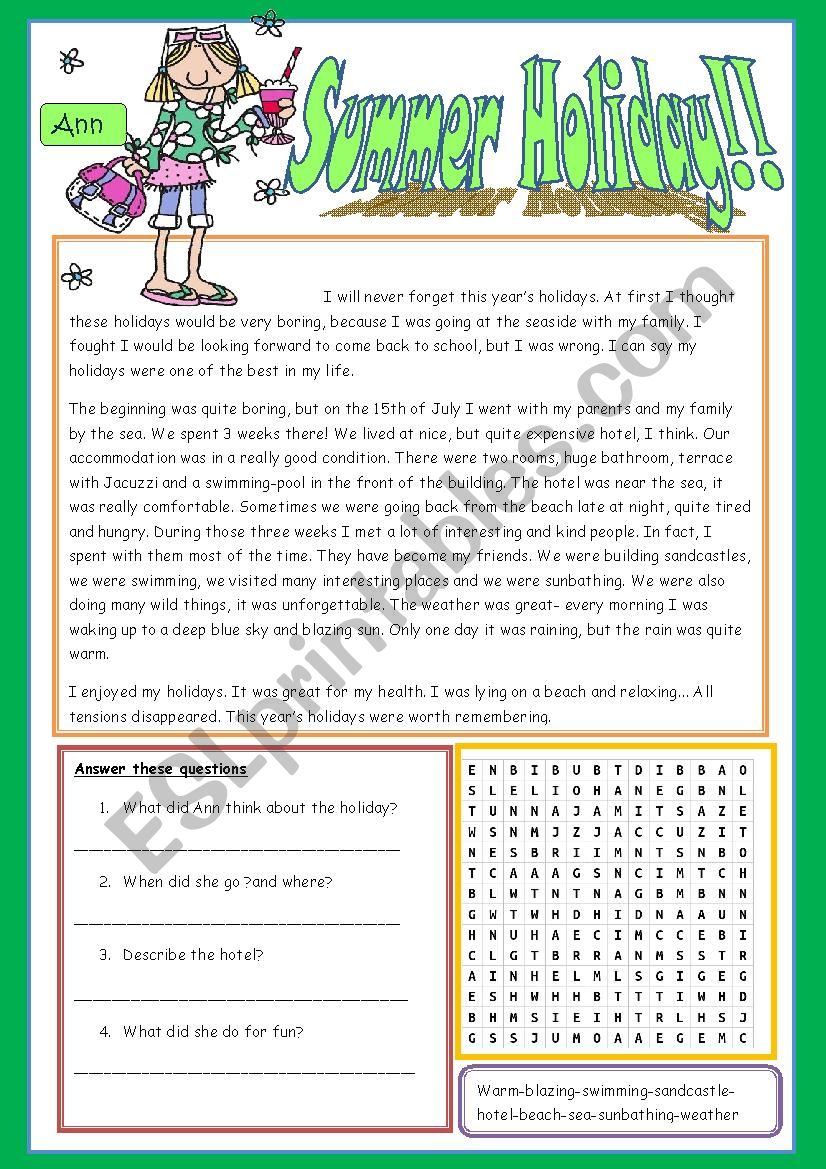 L am on holiday. Лето Worksheets. Holidays задания. Summer Holidays задания. Английский Holiday activities Worksheet.