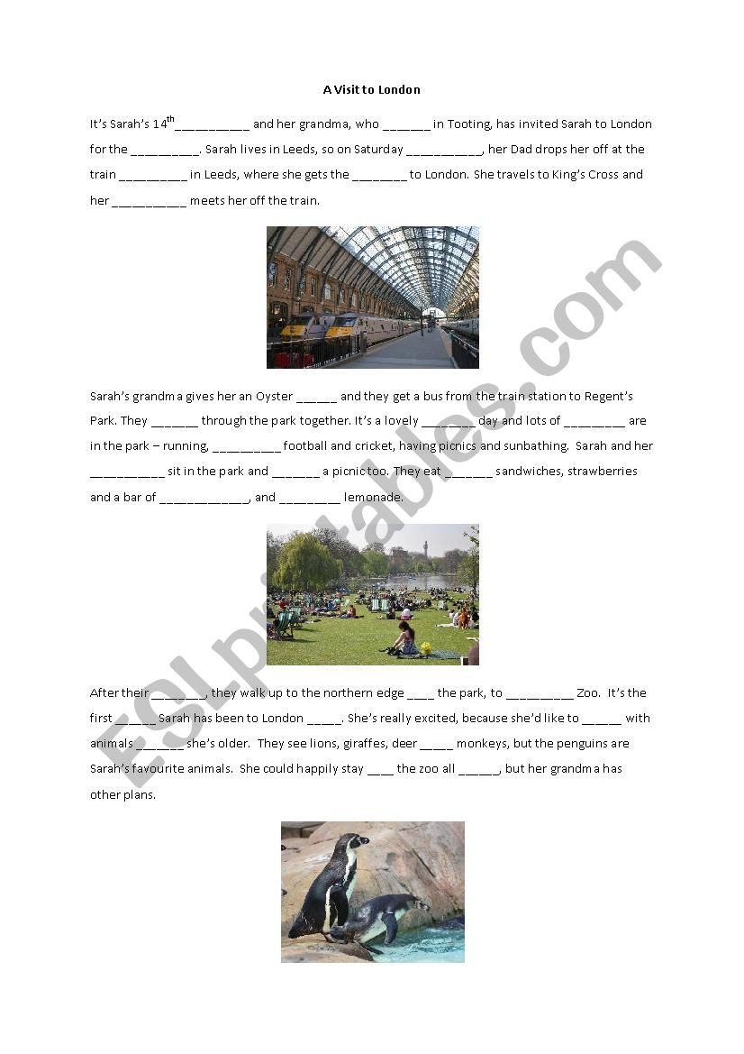 A Visit to London worksheet