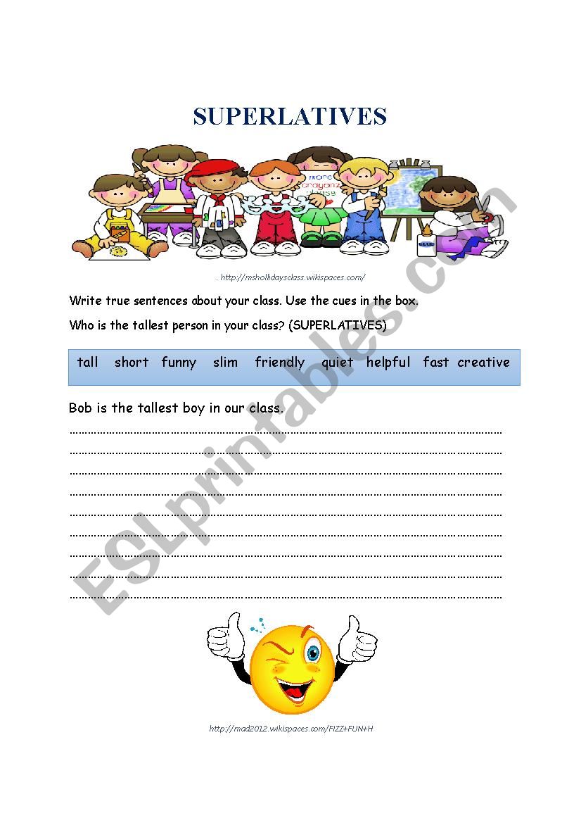 Superlatives worksheet