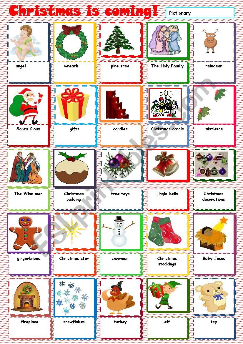 Christmas is coming worksheet