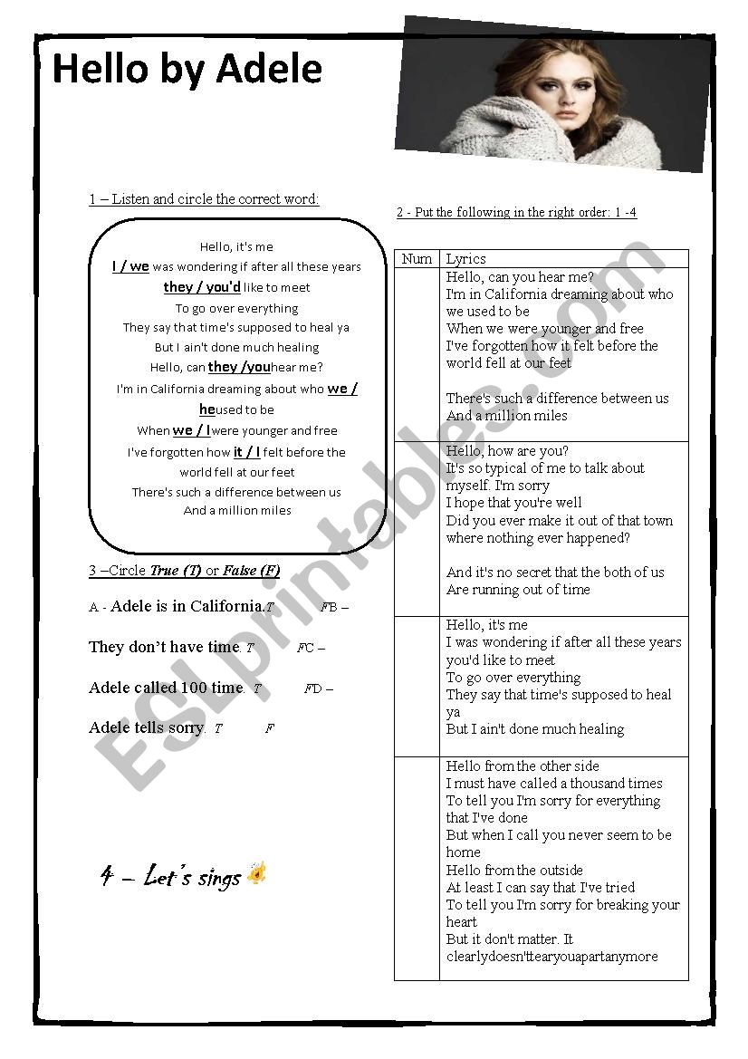 hello  worksheet