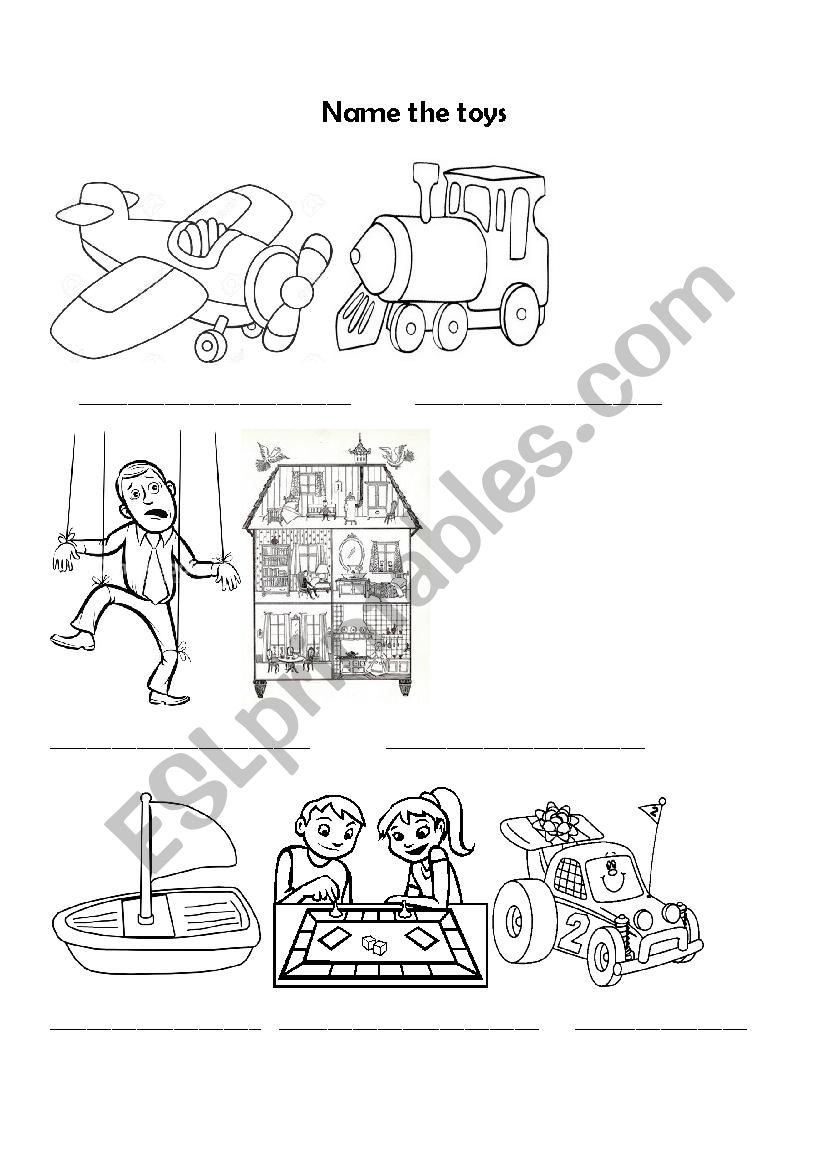 Toys_label the toys worksheet