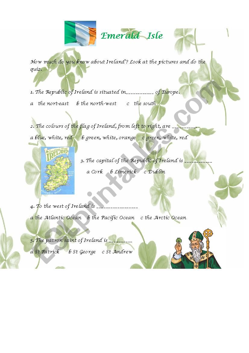 Ireland - Emerald Isle worksheet