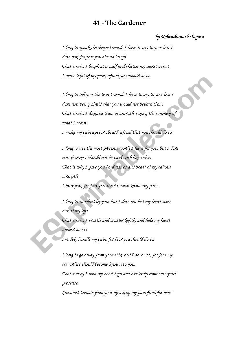 the graderner worksheet