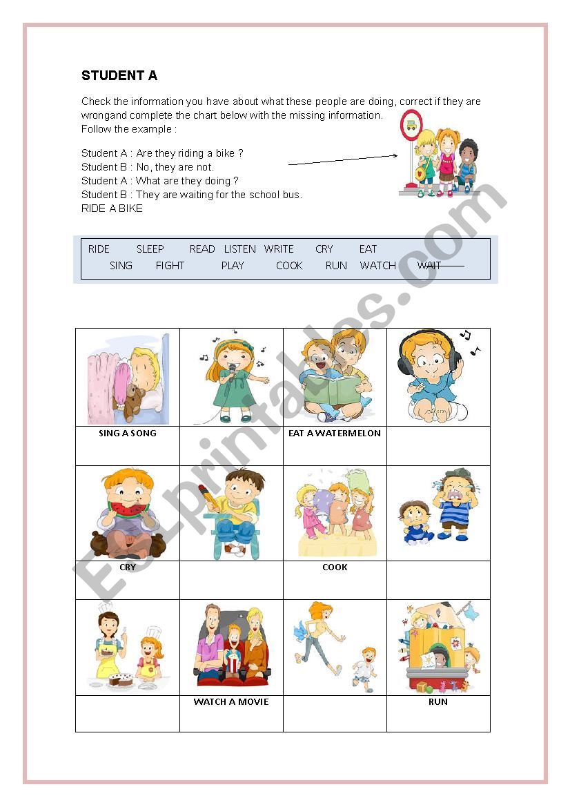 Present Continuous worksheet