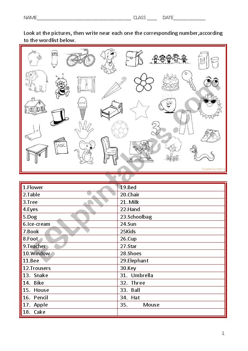 Easy vocab activity worksheet