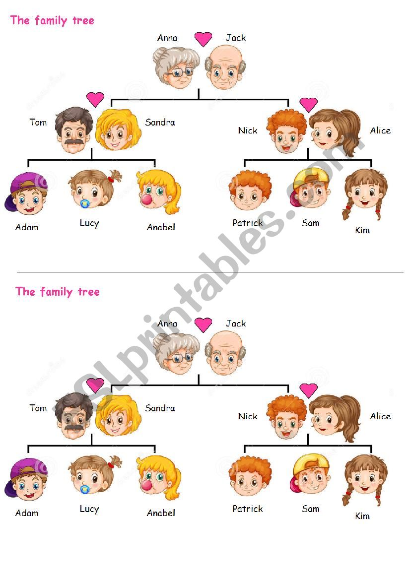 Family & Appearance worksheet