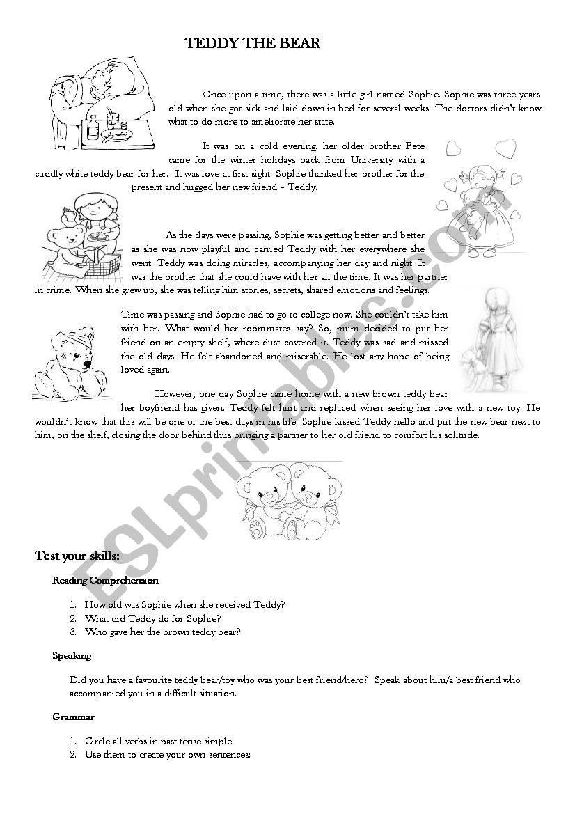 Teddy The Bear worksheet