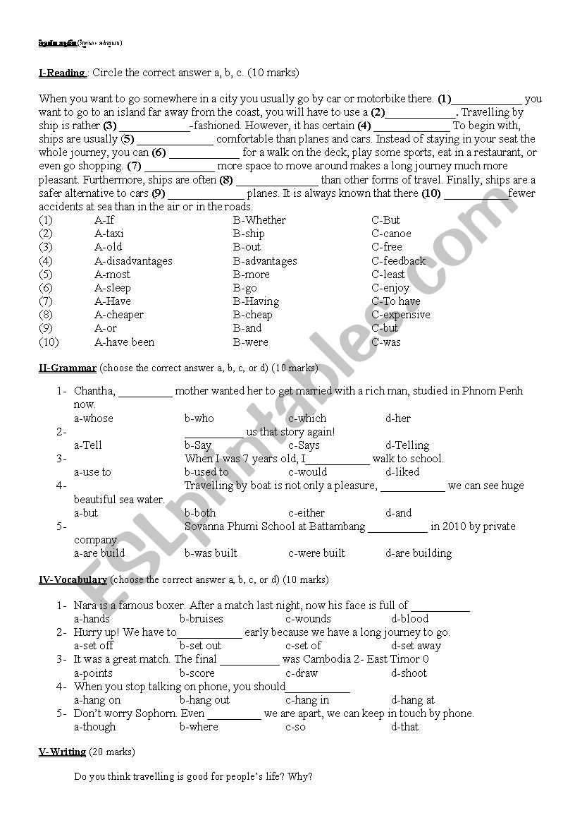 read worksheet