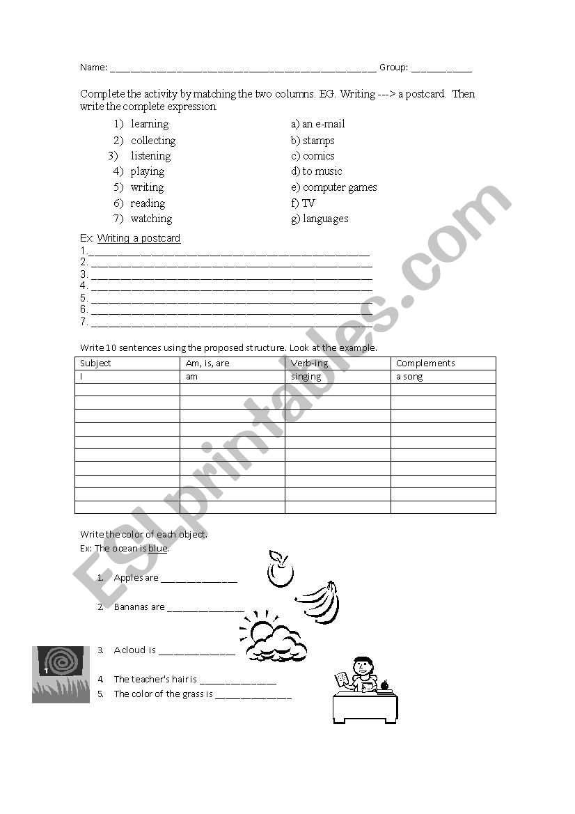 Exam collocations worksheet