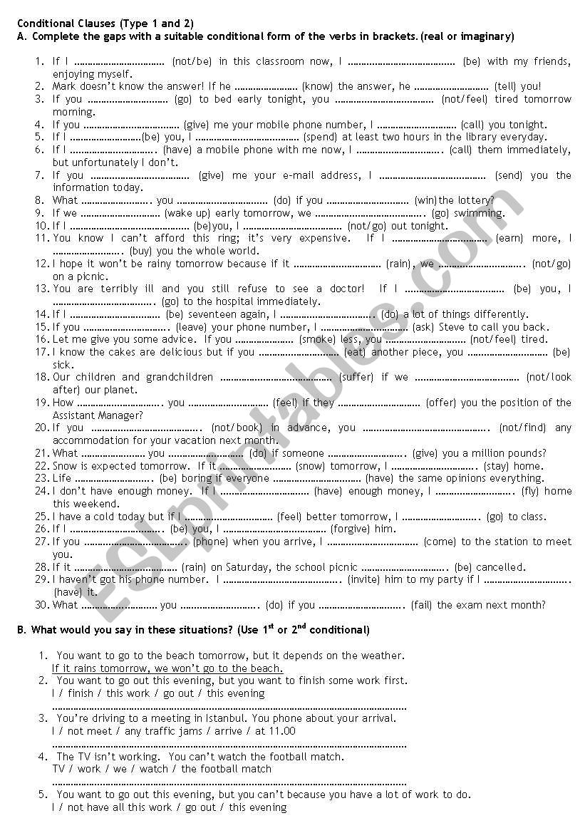 If conditionals worksheet