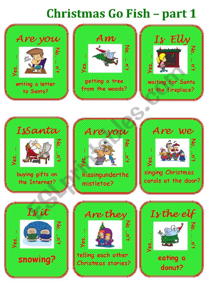 Chrstmas Go Fish - part 1 worksheet