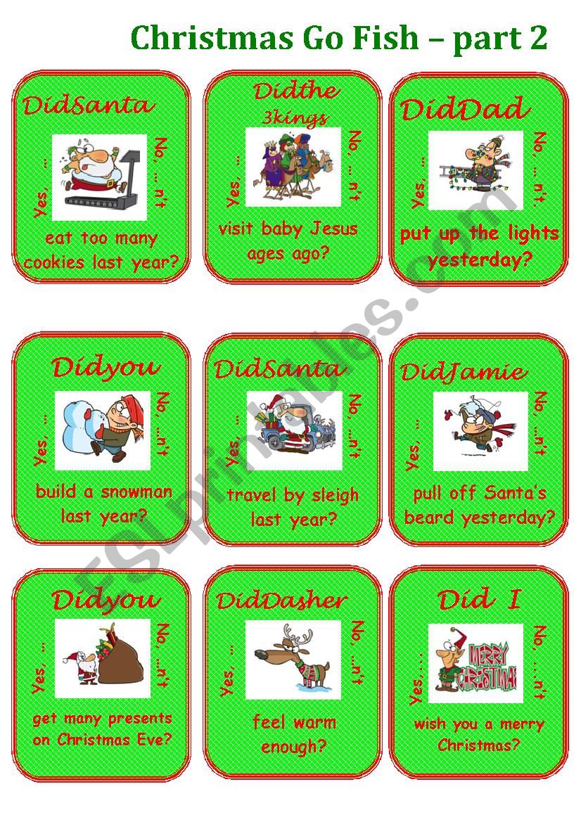 Christmas Go Fish - part 2 worksheet