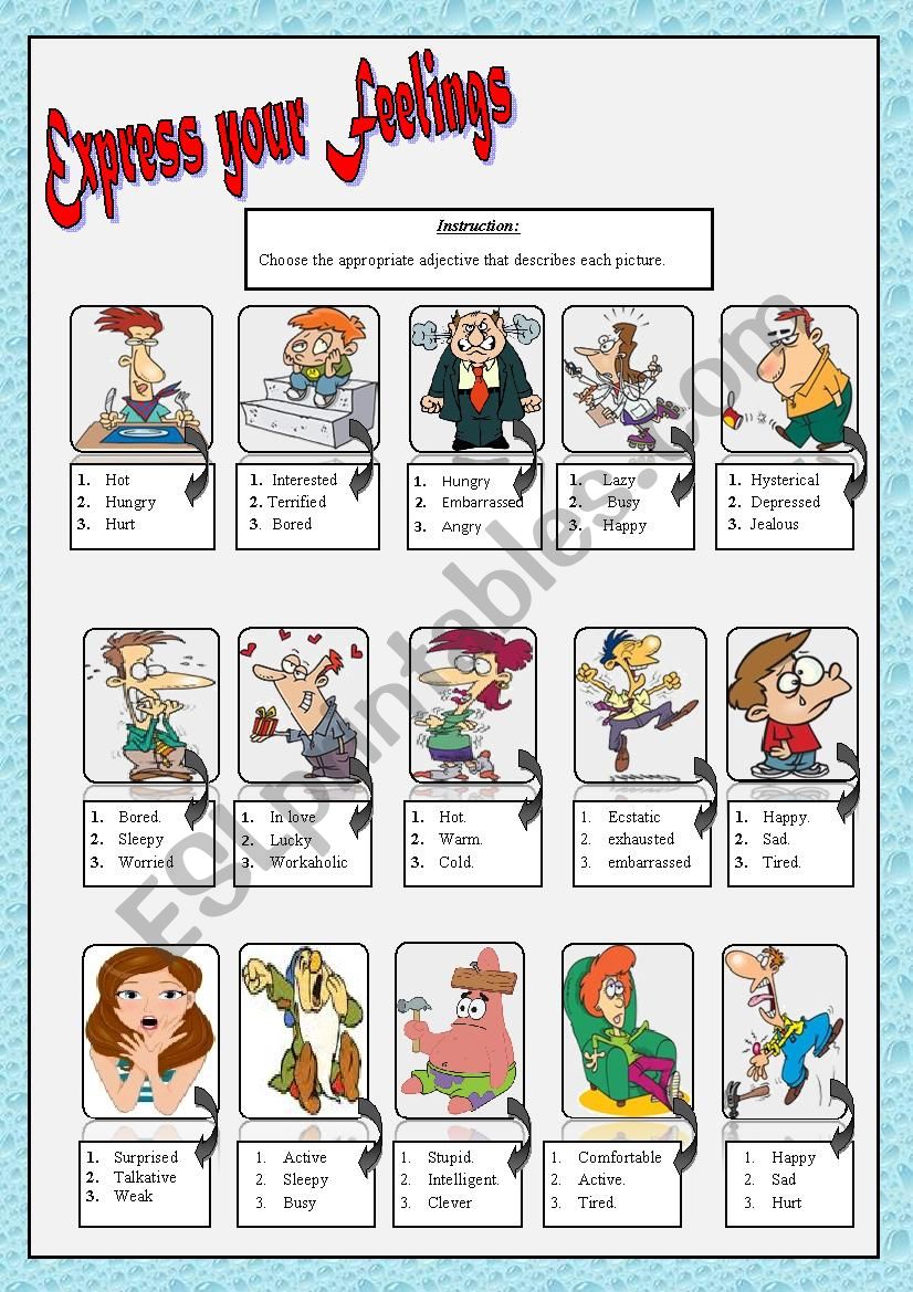 feelings and emotions worksheet