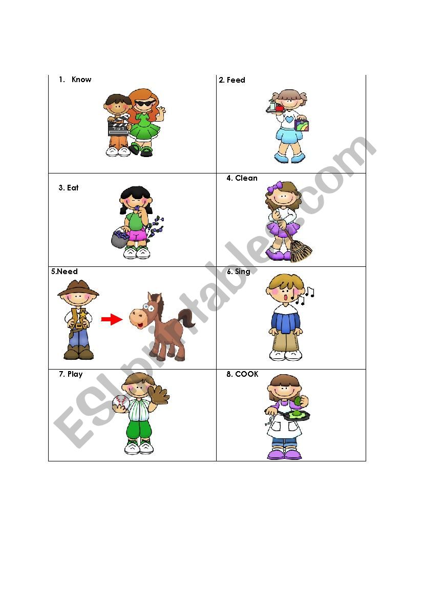 English verbs worksheet