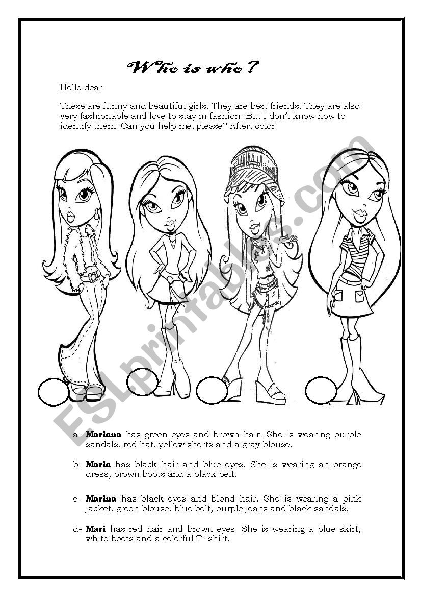 Color and Clothes worksheet