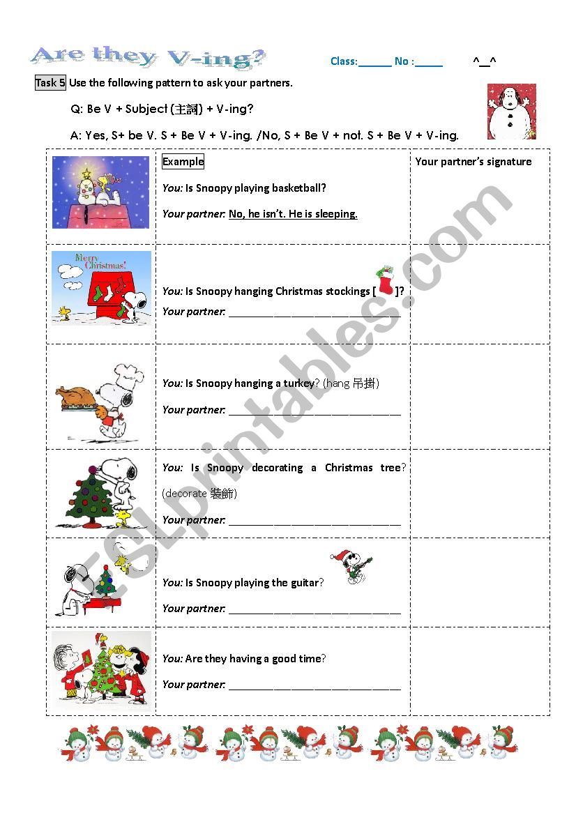 Are they V-ing? worksheet