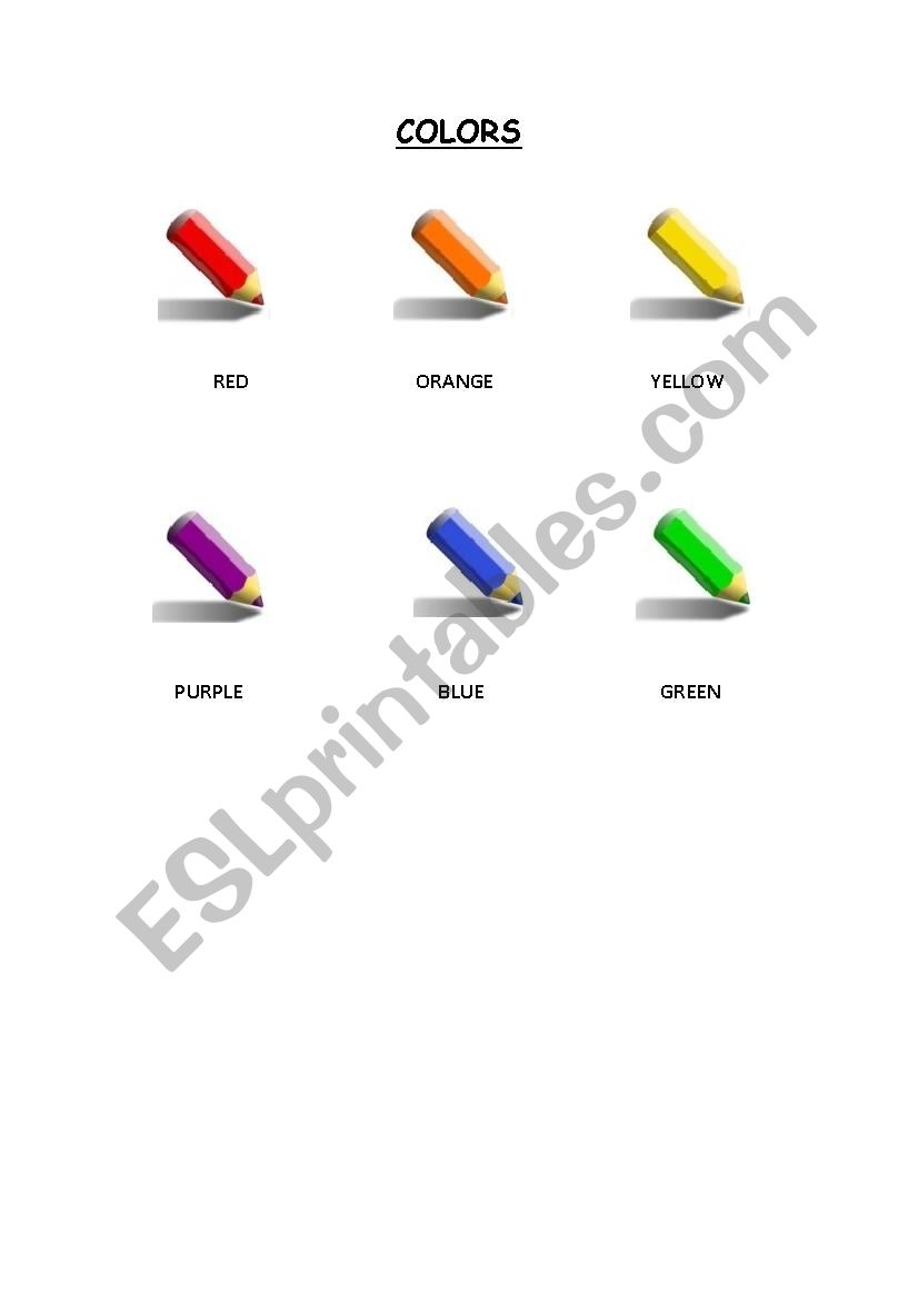 COLORS worksheet