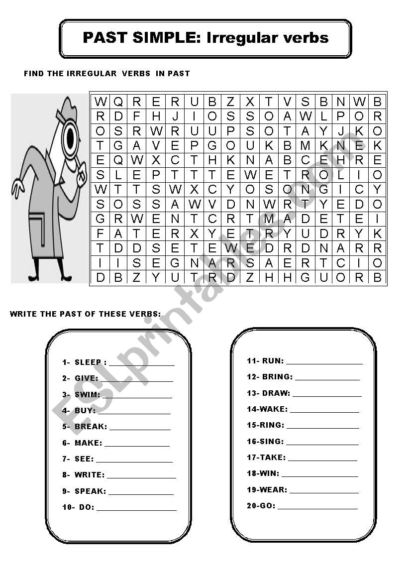 IRREGULAR VERBS worksheet