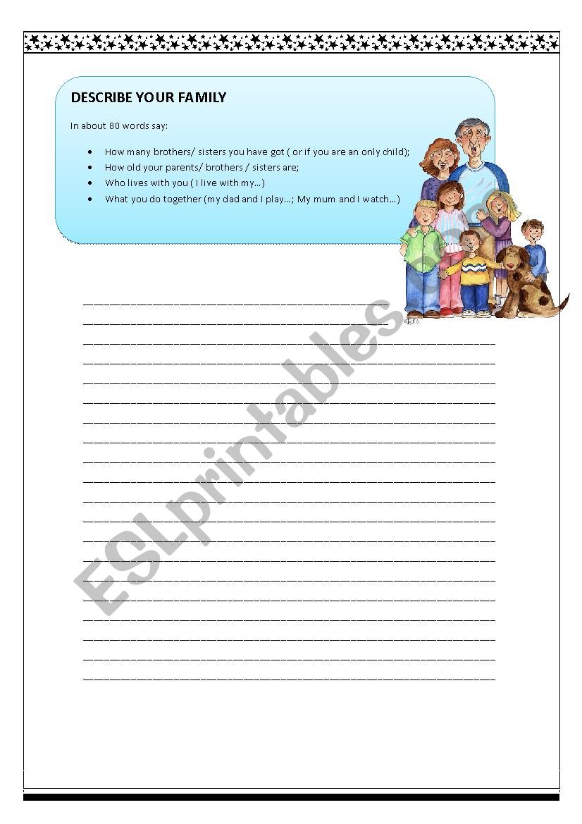 writing activity worksheet