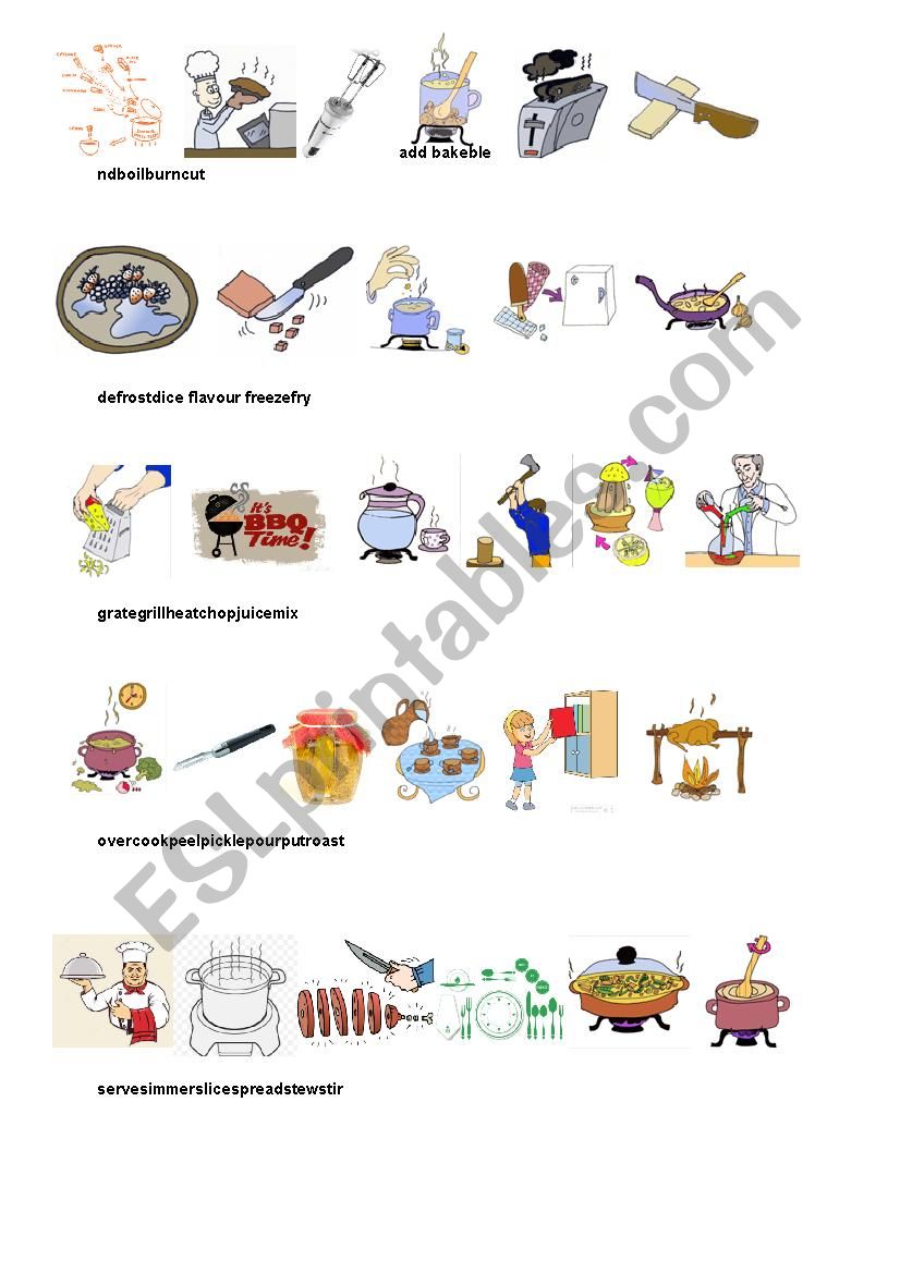 cook - verb worksheet