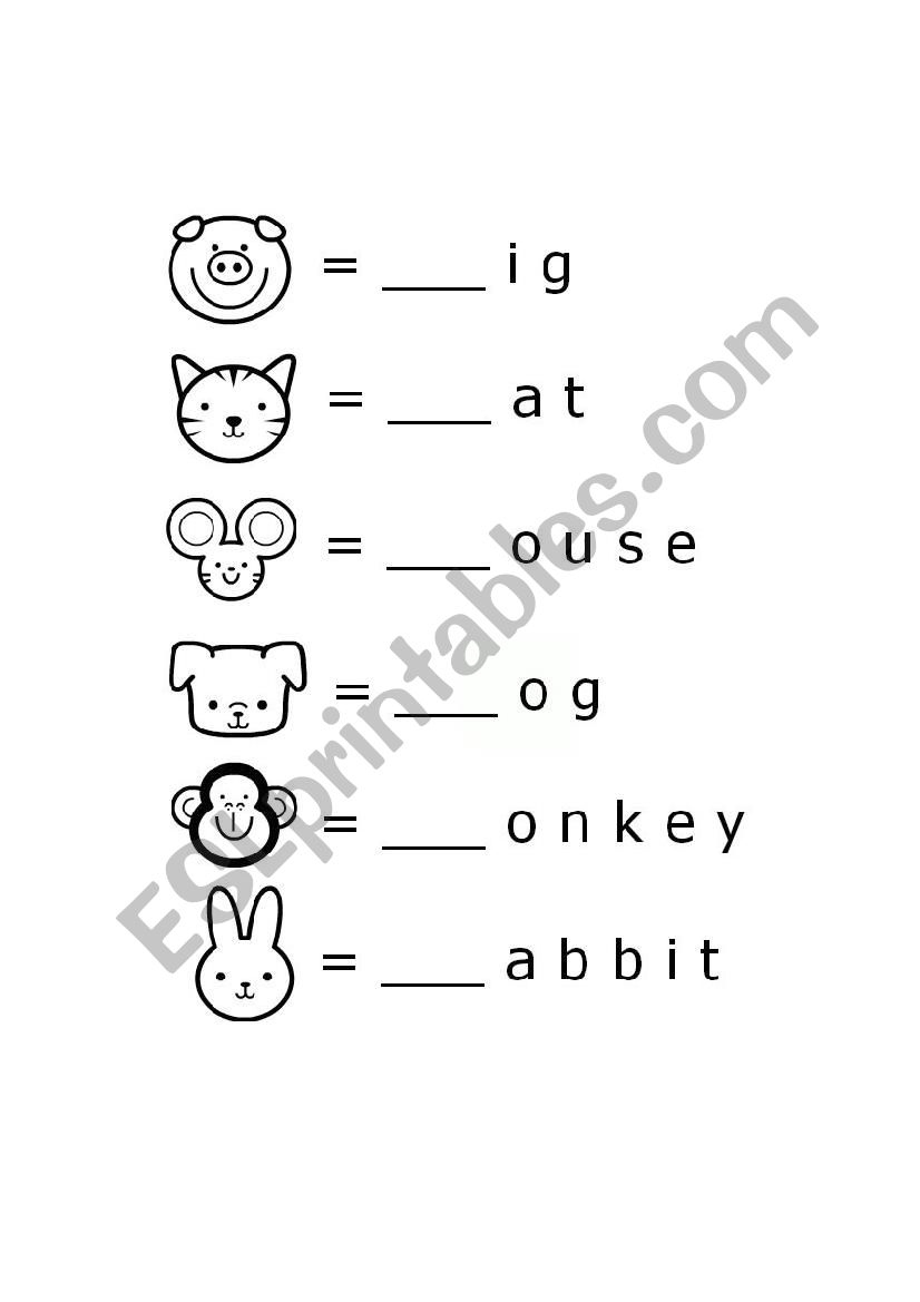 Fill the letters worksheet