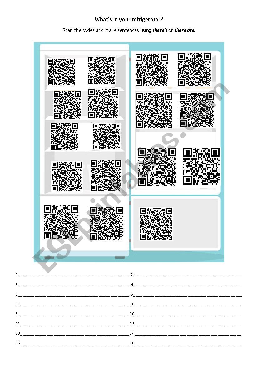 Whats in your refrigerator? worksheet