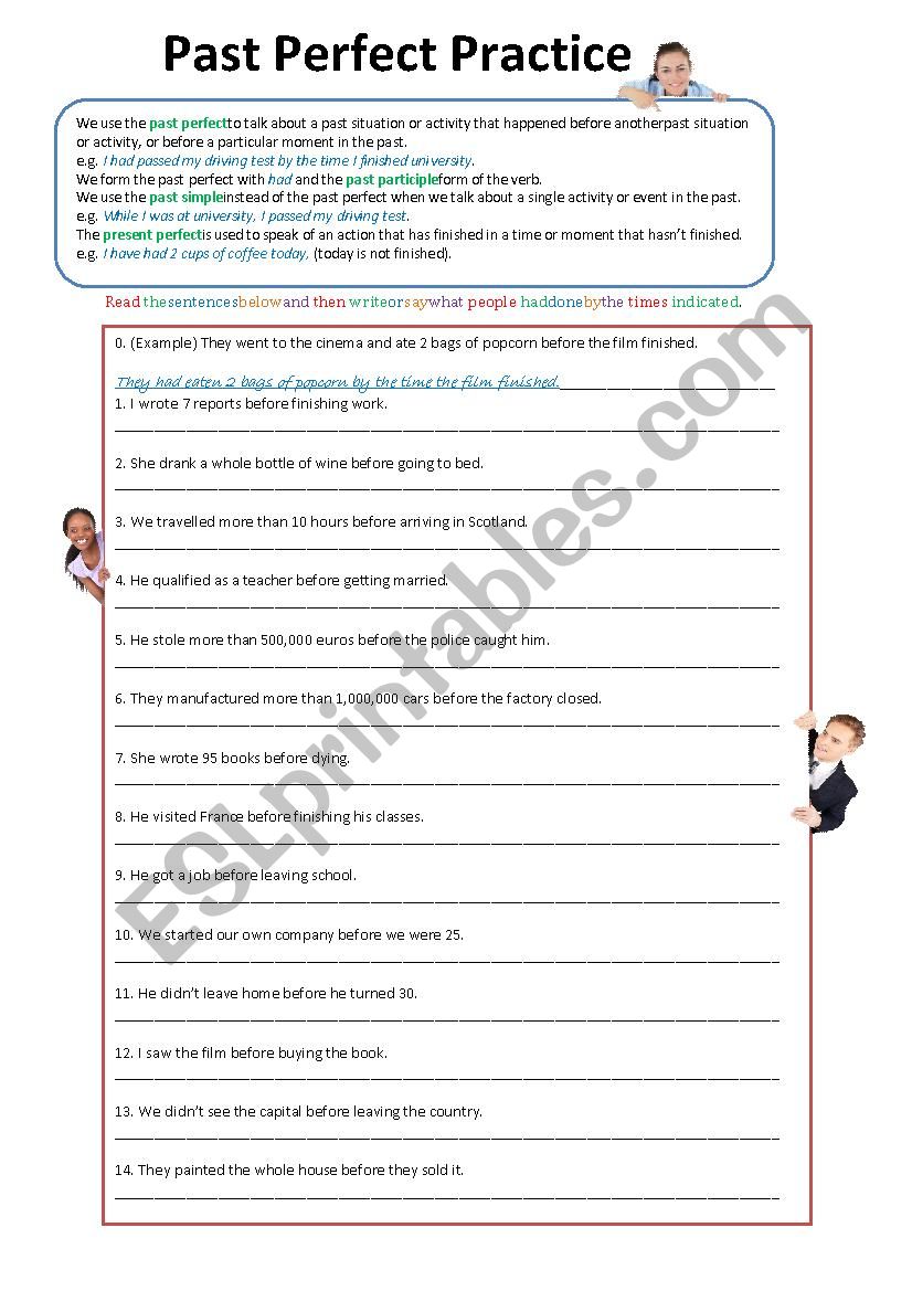 Past Perfect Practice worksheet