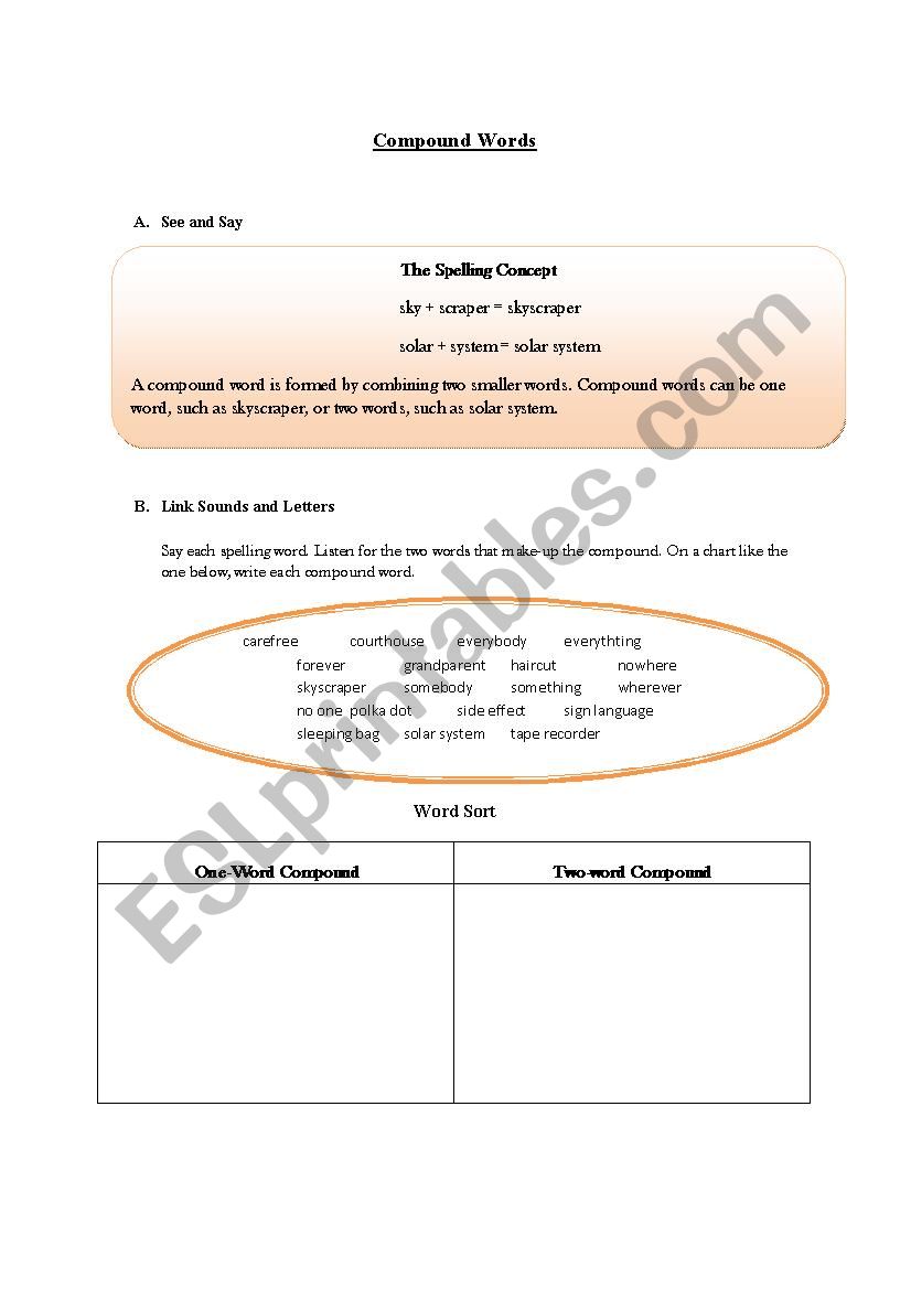 Compound Words worksheet