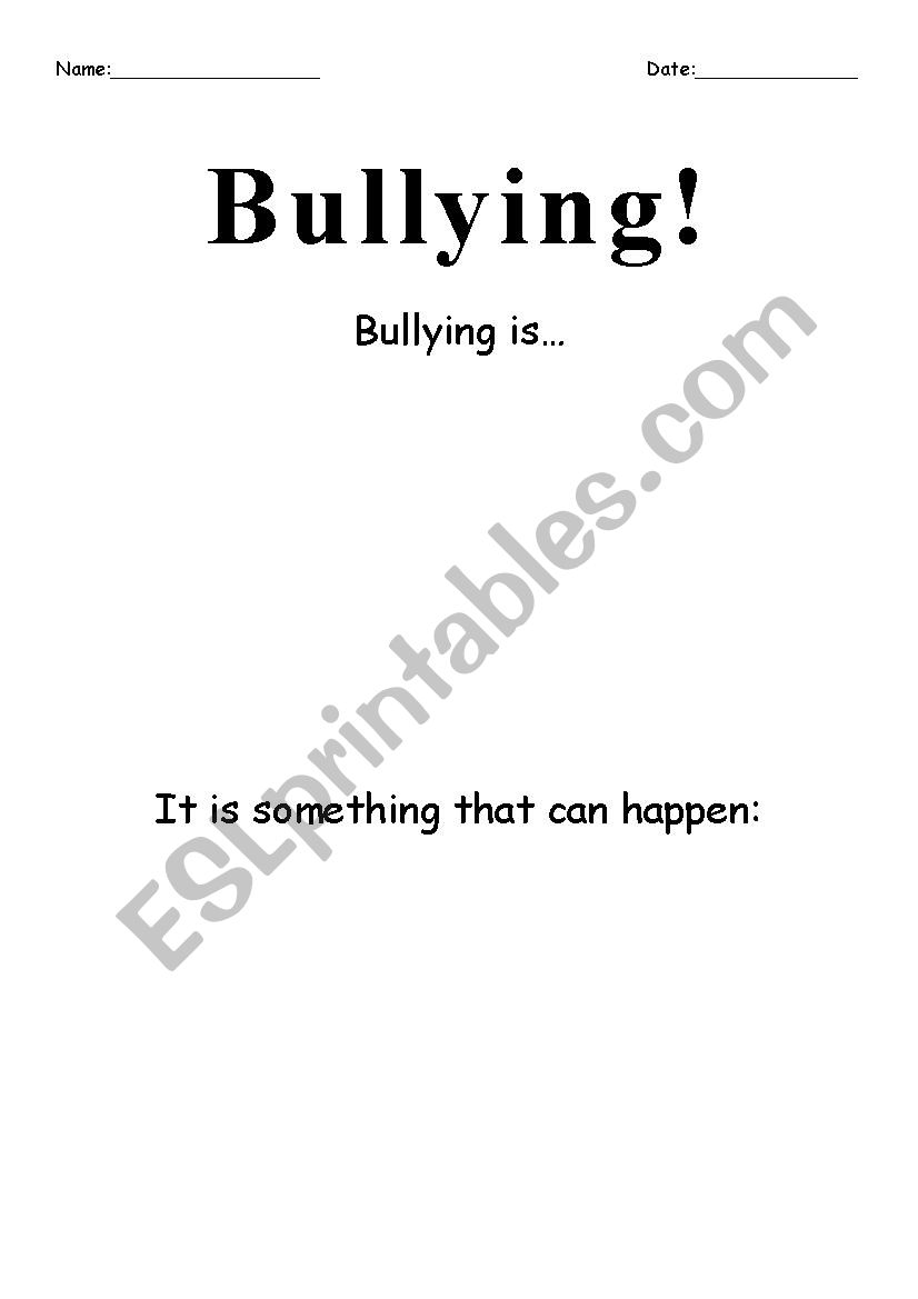Bullying  worksheet