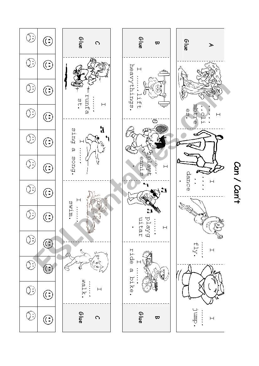 Can / Cant - Hand Book worksheet