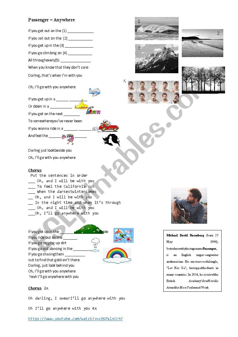 Passenger - Anywhere worksheet